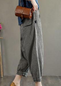 Bohemian-Plaid-Pockets-Summer-Linen-Pants4